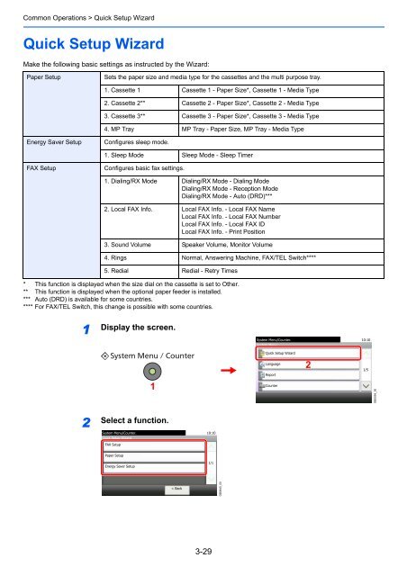 1 Display the screen. - Utax