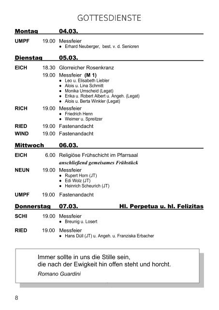 Gottesdienstordnung und Pfarrbrief vom 25.02.13 - Neunkirchen ...