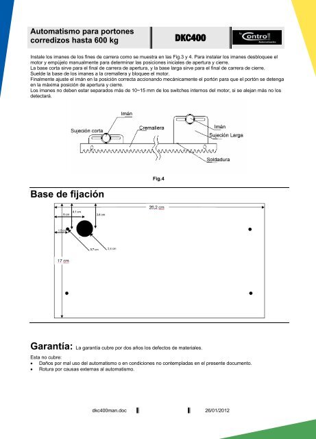 AutomatizaciÃ³n Manual del Instalador y Usuario Motor ... - metal-arte