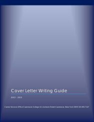 Cover Letter Writing Guide - CazNet > Home - Cazenovia College