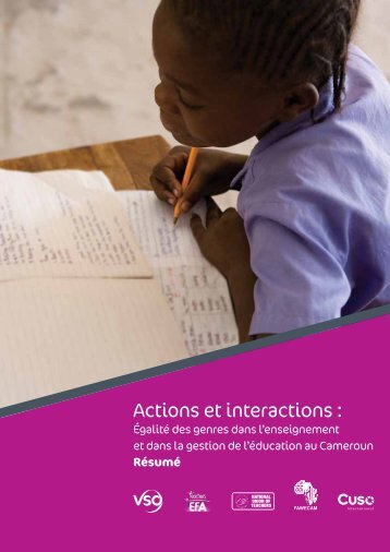 Actions et interactions : ÃgalitÃ© des genres dans l ... - VSO