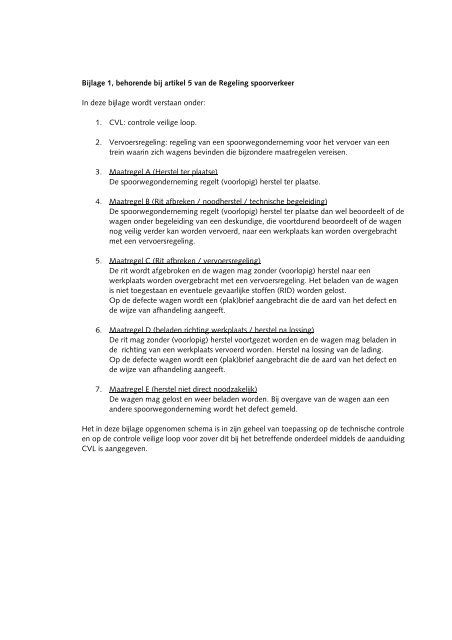 Bijlage 1, behorende bij artikel 5 van de Regeling ... - saferail.nl