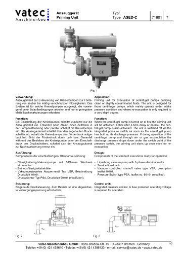 Priming Unit Type ASED-C 71601 7 - vatec Maschinenbau GmbH