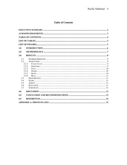 Habitat Assessment of the Pacific Sideband (Monadenia fidelis) In ...