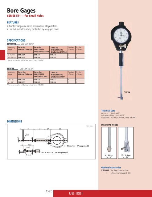 Mitutoyo1001 Catalog.pdf - JW Donchin CO.