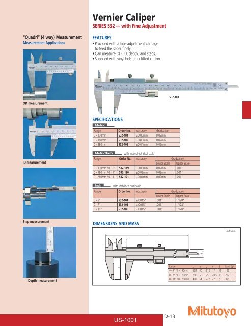 Mitutoyo1001 Catalog.pdf - JW Donchin CO.