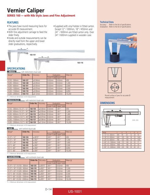 Mitutoyo1001 Catalog.pdf - JW Donchin CO.