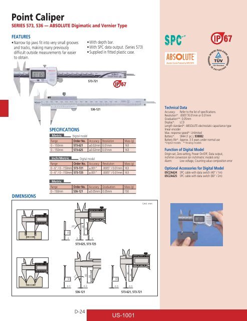 Mitutoyo1001 Catalog.pdf - JW Donchin CO.