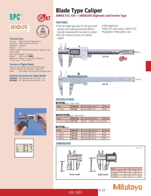 Mitutoyo1001 Catalog.pdf - JW Donchin CO.