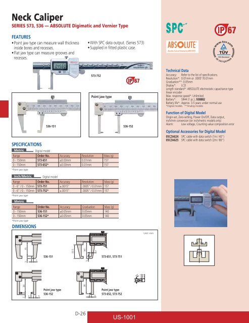 Mitutoyo1001 Catalog.pdf - JW Donchin CO.