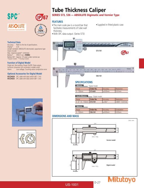 Mitutoyo1001 Catalog.pdf - JW Donchin CO.