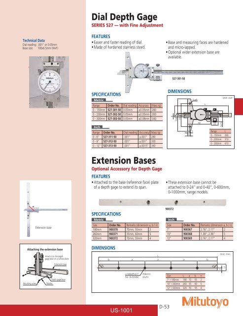 Mitutoyo1001 Catalog.pdf - JW Donchin CO.