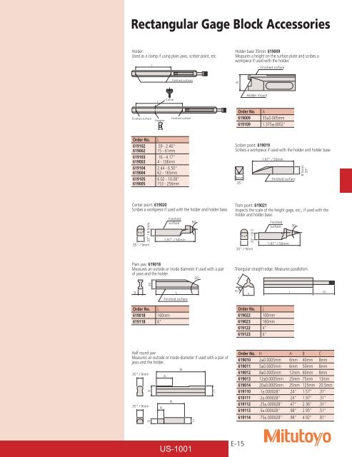 Mitutoyo1001 Catalog.pdf - JW Donchin CO.