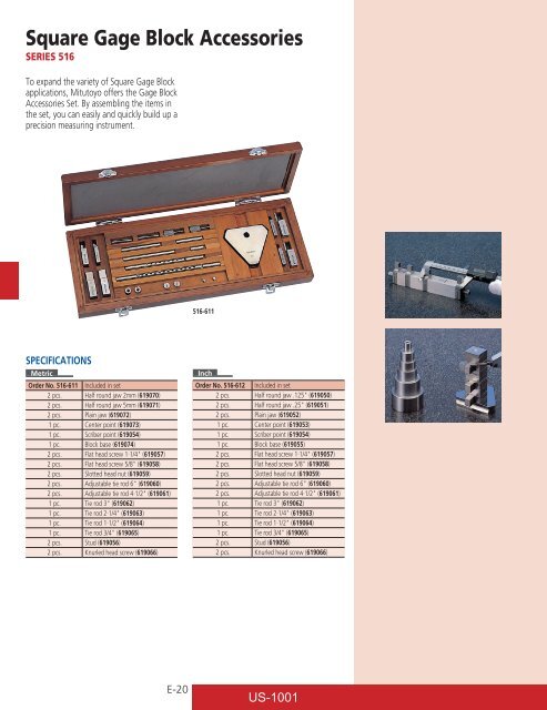 Mitutoyo1001 Catalog.pdf - JW Donchin CO.