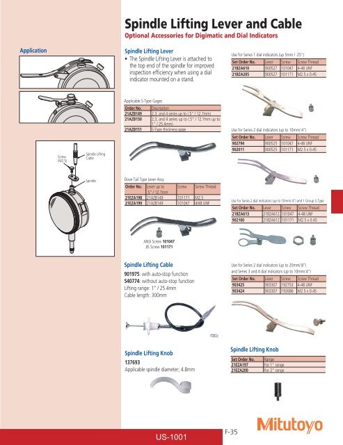 Mitutoyo1001 Catalog.pdf - JW Donchin CO.