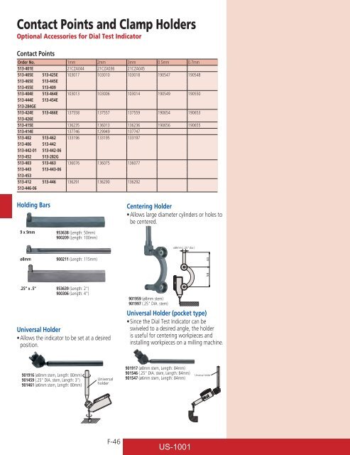 Mitutoyo1001 Catalog.pdf - JW Donchin CO.