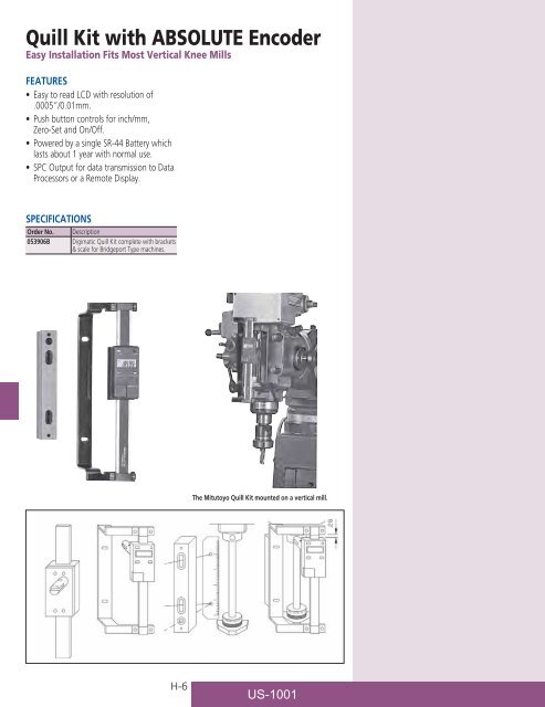 Mitutoyo1001 Catalog.pdf - JW Donchin CO.