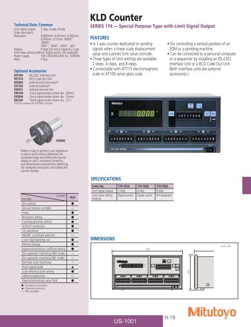Mitutoyo1001 Catalog.pdf - JW Donchin CO.