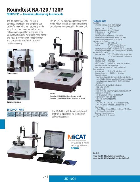 Mitutoyo1001 Catalog.pdf - JW Donchin CO.