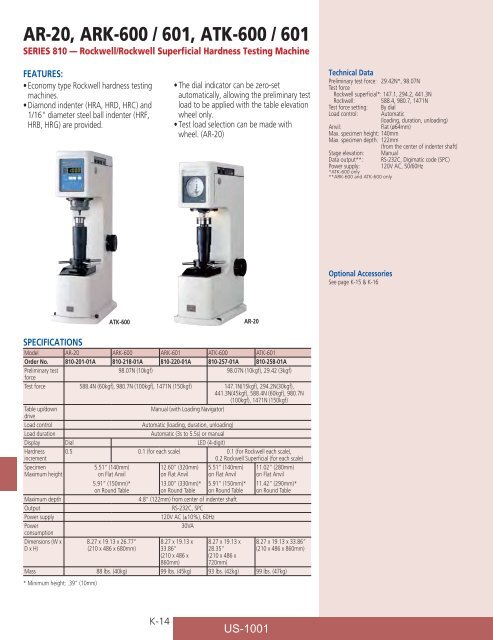 Mitutoyo1001 Catalog.pdf - JW Donchin CO.