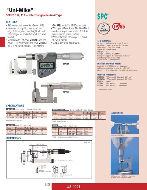 Mitutoyo1001 Catalog.pdf - JW Donchin CO.