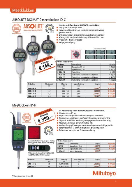 Mitutoyo acties 2009 - NL