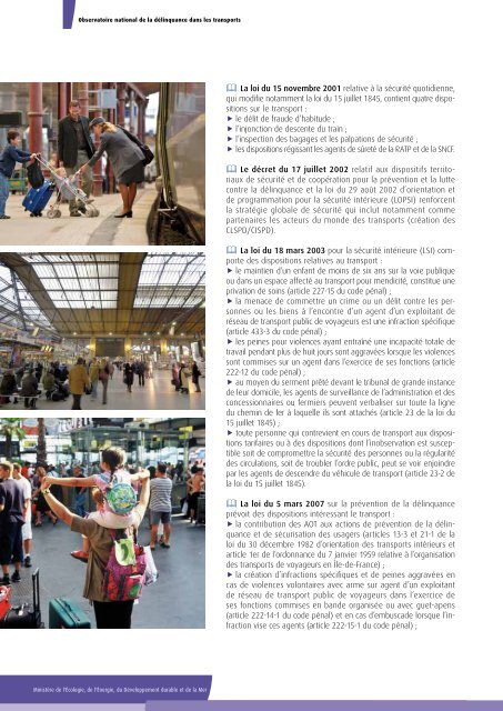 l'Observatoire national de la dÃ©linquance dans les transports