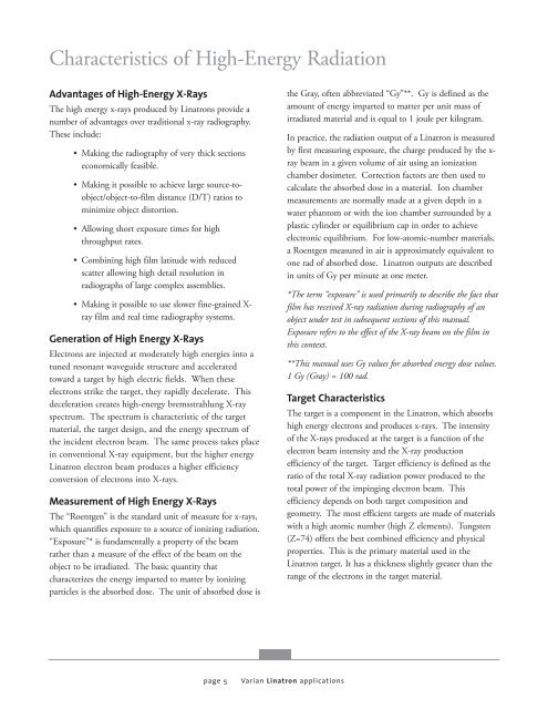 Varian Linatron High-Energy X-ray Applications 2007