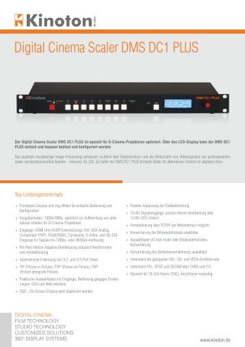 Digital Cinema Scaler DMS DC1 PLUS - Kinoton