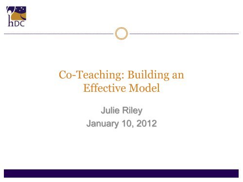 Co-Teaching: Building an Effective Model