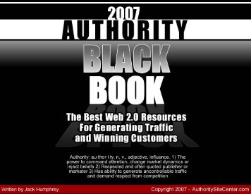 Authority Black Book Contents - The DV Show