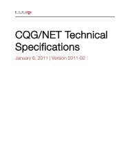 CQG/NET Technical Specifications - CQG.com