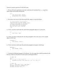 Answers to practice questions for the final exam. 1. Write a CSS style ...