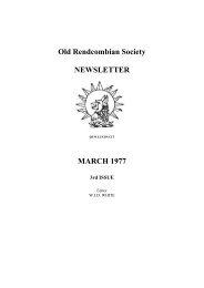 Old Rendcombian Newsletter 1977 - The Old Rendcombian