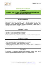 BAPAAT BREVET D'APTITUDE PROFESSIONNELLE D ... - CRI-Bij