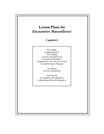 Lesson Plans for Encuentros Maravillosos1 - Bravisimo.net