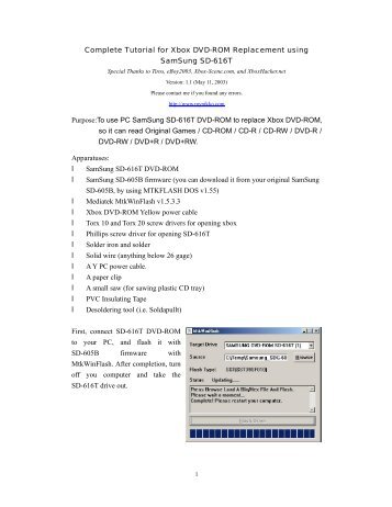Complete Tutorial for Xbox DVD-ROM ... - Xbox-Scene.com