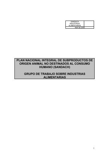 plan nacional integral de subproductos de origen animal - Coag