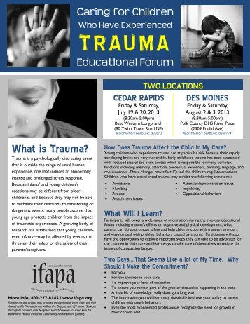 Trauma Educational Forum Flyer 2 - ifapa