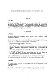 Reglament Consell Municipal de Joventut - Inici - Ajuntament de Reus