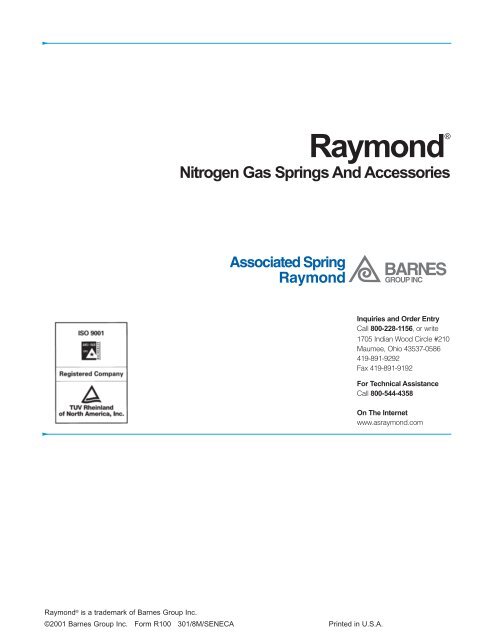 Nitrogen Gas Springs and Accessories - Electronic Fasteners Inc