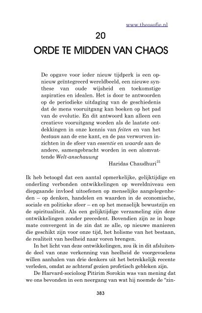 20. Orde te midden van chaos - Theosofische Vereniging in Nederland