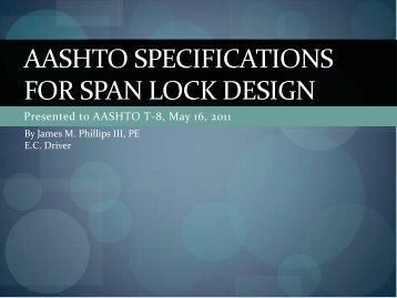 aashto specifications for span lock design