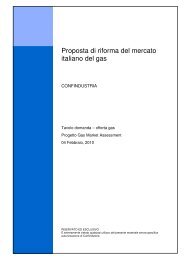 Proposta di riforma del mercato italiano del gas - Confindustria