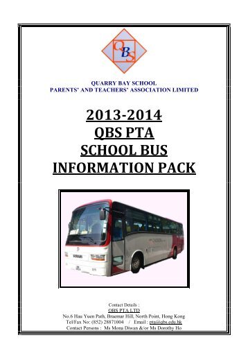 2013~14 School Bus Information Booklet - Quarry Bay School