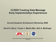 CCSDS Tracking Data Message Early Implementation Experiences