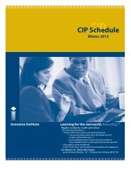 CIP Schedule Winter 2013 - Insurance Institute of Canada