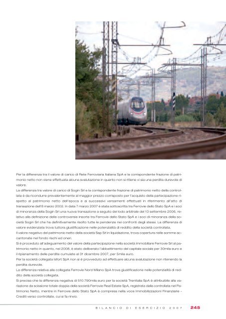 Bilancio FS Italiane 2007 - Ferrovie dello Stato Italiane