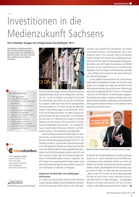 Ausgabe 02/2012 - Wirtschaftsjournal