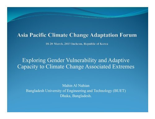 Exploring Gender Vulnerability and Adaptive Capacity to Climate ...